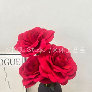 Rosas Artificiales Mishu Crafts, Grandes, de Seda, Rojas, para el Día de San Valentín, Decoración de Bodas, Accesorios para el Hogar - Product Image 1