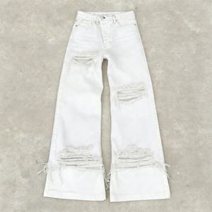 Jeans Negros Desgastados y Rotos Personalizados para Hombre, Adecuados para un Estilo Casual, Y2K, Urbano y Hip-hop - Product Image 3