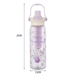 Bouteille d'<span class=keywords><strong>eau</strong></span> en plastique réutilisable de 780 ml grande capacité pour enfants, sans BPA, avec paille/infuseur, motif personnage de dessin animé - Product Image 5