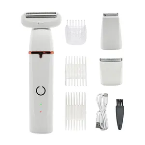 3 In 1 Wet/Dry Electric Body Hair Trimmer Cordless Waterproof Facial Hair Removal Shaver Razor For Painless Trimming Of Pubic Fa