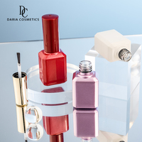 Vente en gros de flacons en verre vides pour vernis à ongles en gel UV de 13 ml, noir, rouge, rose, avec couvercles et pinceaux personnalisés