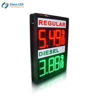 Panneau d'affichage LED à 7 segments pour station-service, affichage des prix de l'essence et du diesel avec boîte lumineuse LED pour station-service