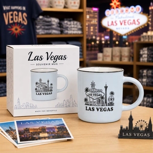 Taza de Café de Cerámica con Diseño de Árbol y Noria de Las Vegas, EE. UU., para Camping, Recuerdo, Personalizable, OEM, ODM, Venta al Por Mayor - Product Image 3