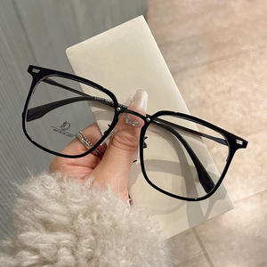 เฉียนไน เรโทร TR กรอบแว่นตาโลหะเต็มรูปแบบสี่เหลี่ยมป้องกันแสงสีฟ้าสำหรับผู้หญิงกรอบใหญ่สไตล์เกาหลี JS8-1-24011 - Product Image 4