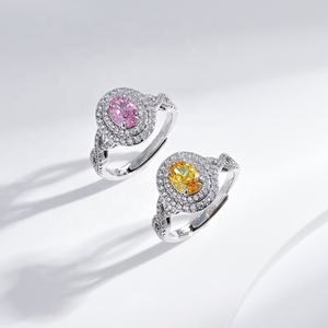 Anillo de compromiso y boda de plata de ley 925 con circonita cúbica de color, piedra natural, para mujer, anillo de promesa con circonita cúbica. - Product Image 2