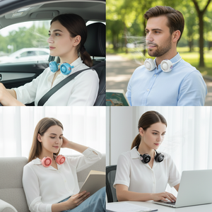 พัดลมพกพาขนาดเล็ก SM-A8 แบบ USB ใช้ได้ทั้งแบบมือถือและคล้องคอ ดีไซน์สวมใส่ได้ เหมาะสำหรับใช้ในรถยนต์และในบ้าน ให้ลมเย็นสามระดับและห้าระดับ - Product Image 5