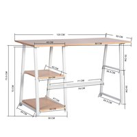 Bureaux d'ordinateur avec 2 étagères ouvertes, chêne clair, bureau de travail debout pour petit espace, usage domestique
