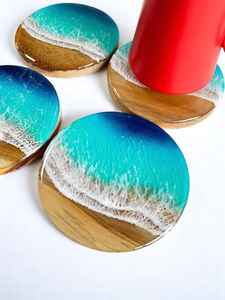 Posavasos de Madera y Resina Natural Hechos a Mano, Perfectos para Café, Té o Bebidas, que Añaden un Encanto Rústico y Elegante y Protegen los Muebles - Product Image 6