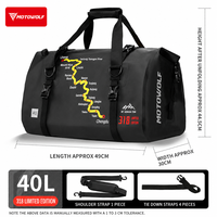 Tas Ekor Motor TPU Kapasitas Besar 40L Tahan Air untuk Berkendara, Berkemah, dan Bepergian, Warna Hitam Bermotif