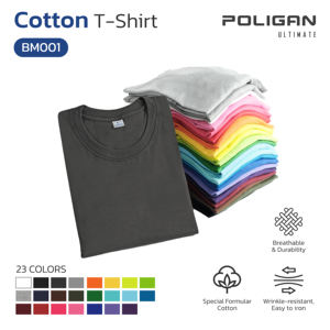 Camisetas Blueman unisex (manga corta/cuello redondo) Tejido TC Durabilidad Resistencia a las arrugas y facilidad de cuidado BM001 - Product Image 2