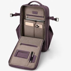 Genuine Leather Women <b>Backpack</b> 15.6 Inch Laptop <b>Backpack</b> Large Capacity Business Travel Daypack Multi Pocket Ladies <b>Backpack</b> - Product Image 5