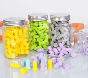 WELTA CE EN352 37dB SNR ANSI 3.17 60/120 unidades Tapones para los oídos desechables de espuma de PU suave tipo bala para dormir, envasados en frasco - Product Image 5