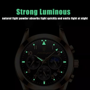 Montre pour homme POEDAGAR, montre de luxe pour homme, montre à quartz, bracelet en acier inoxydable, chronographe sport, montre-bracelet pour homme, étanche, lumineuse - Product Image 6