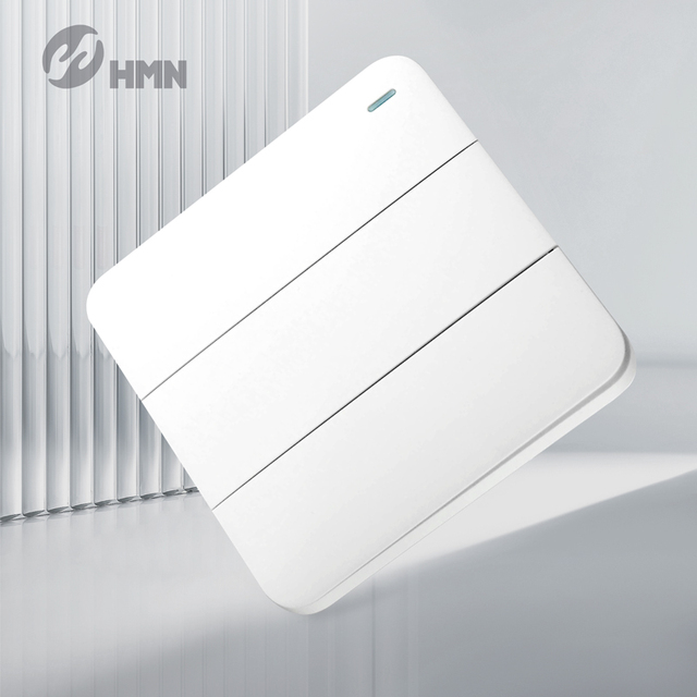British Style Single Pole 3 Gang 2 Way Wall Switches and Sockets Electrical Flush Mounted IP21