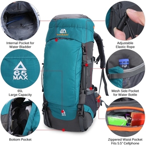 Mochila de senderismo de 65L, mochila impermeable para deportes al aire libre, mochila de viaje para hombres y mujeres, Camping, Trekking Touring - Product Image 6