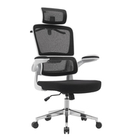 Chaise de bureau ergonomique moderne 2026 pour cadres, réglable en hauteur, base 5 étoiles, pivotante, en tissu, avec appui-tête en mousse et maille
