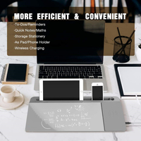 Tableau effaçable à sec en verre Organisateur de rangement pour tableau blanc en verre avec station de charge sans fil