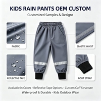 Pantalon de pluie unisexe pour tout-petits, doublé polaire, avec couvre-chaussures intégré, en PU imperméable, durable et respirant, pour enfants, idéal pour la randonnée et les jeux dans la boue