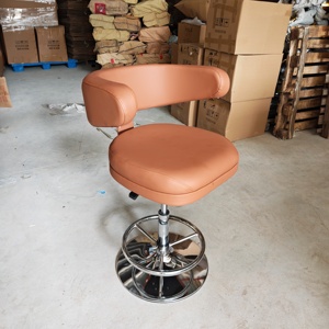 Chaises de casino en cuir véritable, design moderne, réglables et pivotantes, avec structure métallique durable, confortables pour la salle à manger et l'appartement - Product Image 4