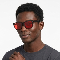 Lunettes de jeu anti-lumière bleue à motif carré de dessin animé, verres rouge orangé, monture PC pleine bordure pour visage en forme de losange, durables pour adultes