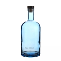 Vodka à whisky de luxe à col haut personnalisée 200 375 500 750ml bouteille en verre de liqueur de spiritueux bouteille en verre de liqueur nordique avec bouchon en liège