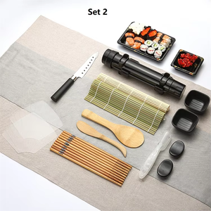 <span class=keywords><strong>Facile</strong></span> à utiliser DIY fait <span class=keywords><strong>maison</strong></span> 15pcs tout en un Sushi Roller Mats soucoupes et Bazooka inclus Sushi Making Kit - Product Image 2