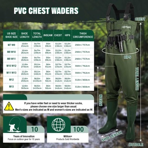 Leichte PVC-Anglerwathosen aus 70D Nylon, atmungsaktiver Brustwathosenanzug für Jagd und Landwirtschaft, mit individuellem Logo - Product Image 2