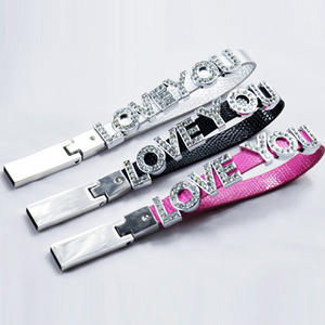 Pareja Pulsera USB flash drive 64GB 3,0 8GB Exquisito Diamante Memoria Pulgar Drive 16GB Crystal CLES USB pendrive - Product Image 4