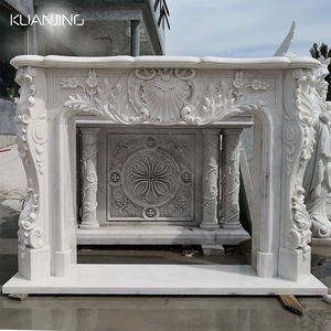 लक्जरी प्राकृतिक पत्थर काले संगमरमर की चिमनी कलात्मक नक्काशी के साथ - Product Image 3