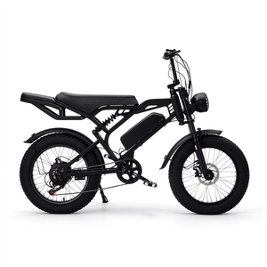 Vélo électrique noir de style rétro, 7 vitesses, batterie au lithium 48Ah avec feu arrière - Product Image 4