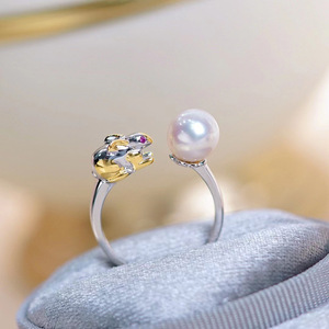 Support de bague en argent S925 pour accessoires de perles DIY, nouvelle édition tendance, plat 5-7mm, bijoux en argent 1828 - Product Image 4