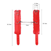 Menottes de Contrainte Bondage en Cuir PU et Peluche, Jouets Érotiques Adultes pour Jeux BDSM Fetish