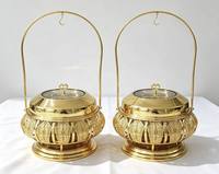 Chauffe-plat de luxe en acier inoxydable doré avec couvercle transparent pour la restauration