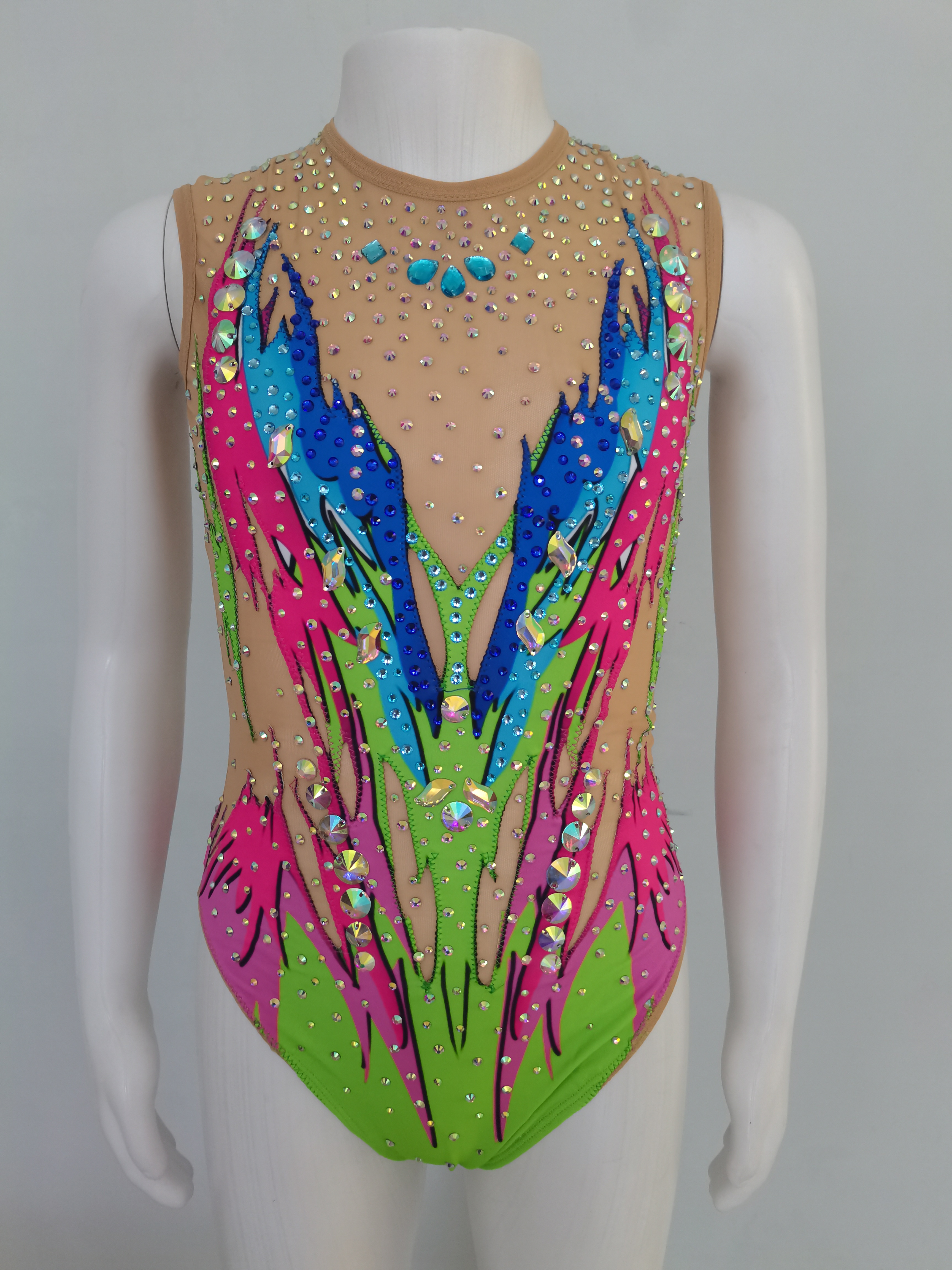 YiZYiF Justaucorps Danse Femme Léotard Ballet Gymnastique Avec Strass - Manches Longues Col Roulé S-XXL