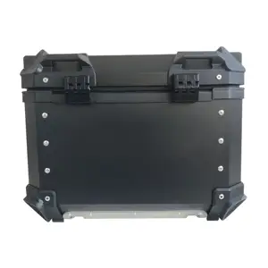 OHHO 45 लीटर काले एल्यूमीनियम मोटरबाइक सामान बॉक्स मिश्र धातु बाइक ट्रंक भंडारण मोटरसाइकिल शीर्ष बक्से