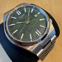 CITIZENN NJ0155-87E Luxuriöse Automatik-Chronograph-Sportuhr für Herren, Saphirglas, Camo-Zeiger, Edelstahlband, Gehäuse, Datum