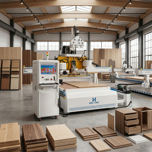 3-Axis Wood Router CNC Engraving Machine Woodworking Production Line ATC CNC Router Auto Loading/Unloading System 9KW Motor