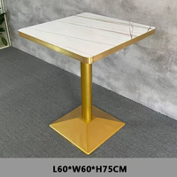 Esszimmer-Tischset Modernes Design Marmor-Tischplatte Goldene Basis Restaurant Café Shop Tischset Fast-Food Marmortisch
