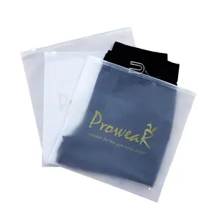 Лидер продаж, перерабатываемый пластиковый матовый пакет на молнии с принтом на заказ, упаковка для одежды, прозрачный пластиковый пакет
