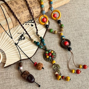 New Minimalist Ball-Shaped Resin Chain Electroplated Women's Sweater <b>Necklace</b> <b>Long</b> Collarbone On-Trend X1564 Color a Elegant Vin - Product Image 3