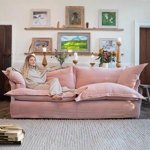 Sofá de tamaño pequeño <span class=keywords><strong>para</strong></span> sala de estar, asiento individual, dormitorio Simple, sofá de tela <span class=keywords><strong>para</strong></span> apartamento, nórdico, espacioso, perezoso, puede acostarse - Product Image 2