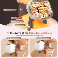 Masseur de cou sans fil 4D Shiatsu à prix d'usine, breveté, chauffant, pour soulager les douleurs des tissus profonds, portable, rechargeable par USB