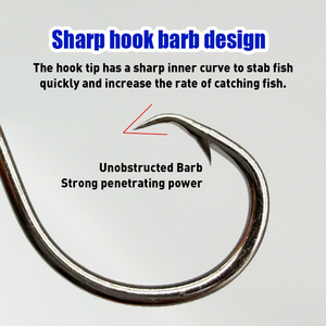 Hameçons circulaires en acier au carbone Mustad <span class=keywords><strong>pour</strong></span> la pêche au trolling du poisson-chat en eau salée, hameçons à large ouverture <span class=keywords><strong>pour</strong></span> la pêche au thon - Product Image 3
