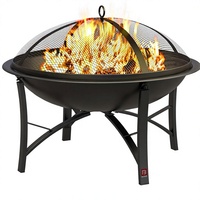 Barbecue et foyer à bois 2-en-1 Fire Beauty |   Acier au carbone épais, revêtement en poudre, grande capacité, faible émission de fumée, résistant à la rouille