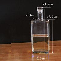 Vente en gros Nouveaux produits Rhum recyclé réutilisable Gin Whisky Spirit Bouteille en verre noir