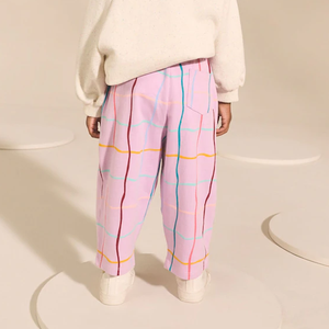 Nouveautés en gros : Pantalon ample à jambes larges en sergé 100 % coton pour fille, motif rayé - Product Image 2