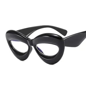 ファッション猫眼鏡フレーム女性アンチブルーライトコンピューターグラスレトロ光学眼鏡フレーム