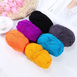 Wholesale 5ply 50グラム73色Milk Cotton Yarn Chunky Knitting Yarn Hand-Woven Crochet Thread