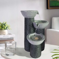 Résine Fontaine D'eau Qui Coule Richesse Circulation Feng Shui Ornement pour Salon Cour Aménagement Paysager-Fait À La Main Écologique