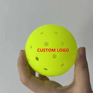 Balle d'entraînement de pickleball en PE à 48 trous, 74 mm, 26 g, vert néon, durable, <span class=keywords><strong>pour</strong></span> entraînement en plein air, club, entraînement, accessoire de récréation - Product Image 1